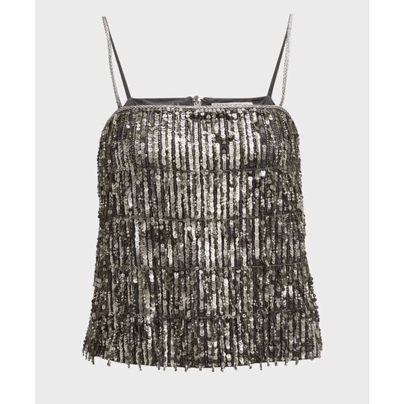 Alice + Olivia Chi Sequined Fringe Top - Picture 6 of 15
